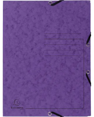 Produktbild von Exacompta 25x Sammelmappe + Gummizug 3 Klappen Karton 355g/m2 A4 Violett 55408E