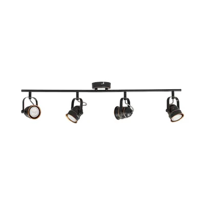Produktbild von Lindby Deckenstrahler Leonor, 4-flg., schwarz, Metall, 78 cm