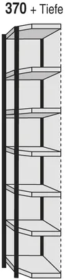 Produktbild von Eckregalfeld Stora 100 HxBxT 260x67x30cm 7 Böden mit Rückwand silber/lichtgrau