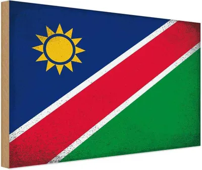 Produktbild von vianmo Holzschild 30x40 cm Namibia Flagge Fahne Wappen