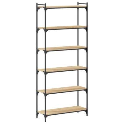Immagine prodotto di Libreria a 6 ripiani, in legno effetto noce sonoma, dimensioni 80x30x188 cm
