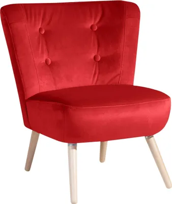 Produktbild von Sessel Kassi Bezug Samtvelours Buche natur / rot 22360