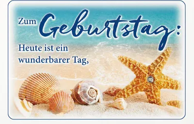 Produktbild von Geburtstag PopUp-Card Klappkarte mit 3D-Innenleben Grußkarte mit Briefumschlag Seestern Muscheln