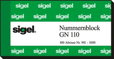 Produktbild von Nummernblock 105x50mm 1-1000 VE=5x10x100 Blatt farbig sortiert