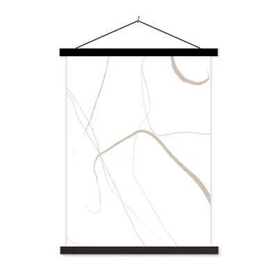 Produktbild von MuchoWow® Textilposter Abstrakt - Minimalismus - Linienkunst 40x53 cm mit schwarzem Rahmen - Abbildung