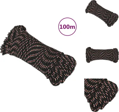 Produktbild von vidaXL Bootsseil Schwarz 4 mm 100 m Polypropylen -  Seile