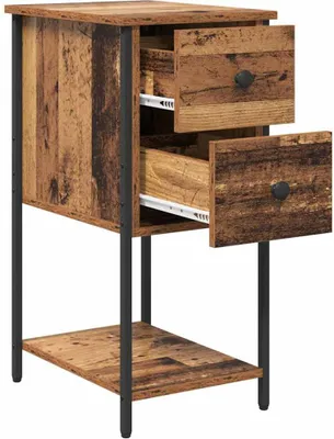 Obrázok produktu pre vidaXL Nočný stolík so zásuvkami z regenerovaného dreva 32 x 42 x 70 cm materiál na báze dreva