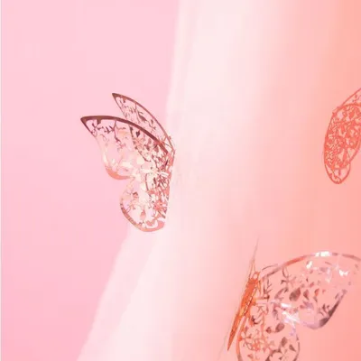 Produktbild von 3D Deko Sticker Rosegold SCHMETTERLINGE 12St.