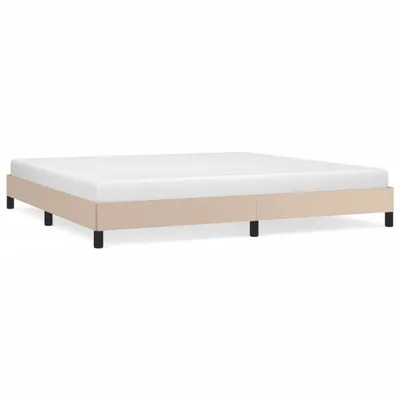 Image de vidaXL Cadre de lit cappuccino brun 200x200 cm simili-cuir