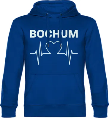 Produktbild von multifanshop Kapuzen Sweatshirt - Bochum - Herzschlag, blau, Größe XXL