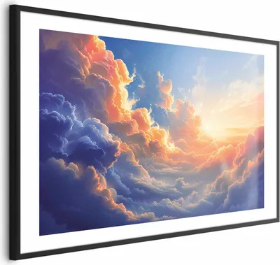 Produktbild von Posterpapier Poster - Sunset Over a Cloudy Sea: A Wonderful Symphony of Colors 30x21 cm Muster b-H-10028-ao-a