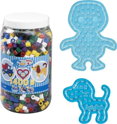 Produktbild von Hama Set Pinguin & Hund mit 1.400 Maxi-Bügelperlen und Stiftplatten