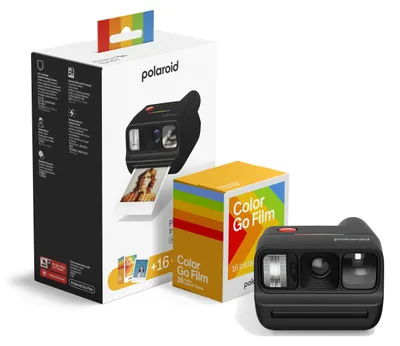Immagine prodotto di Polaroid - Kit fotocamera istantanea Go Gen 3, colore nero + Pellicola a colori Go (16 foto)