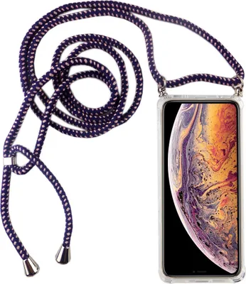Produktbild von Handykette für Apple iPhone X / XS - Smartphone Necklace Hülle mit Band - Schnur mit Case zum umhängen in Violett