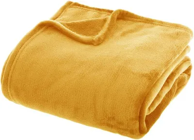 Produktbild von Schlichte Flanelldecke – Senfgelb, 100 x 130 cm