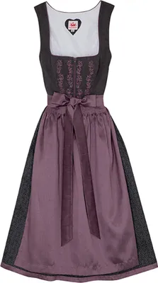 Produktbild von Ephyra 2-teiliges Midi-Dirndl Kleid Dirndl Trachtenkleid Rocklänge 70cm, Farbe:Dunkelgrün, Größe:42/XL