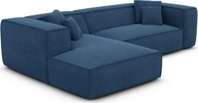 Produktbild von Strukturstoff L-Form Sofa Arelia Dunkelblau Links