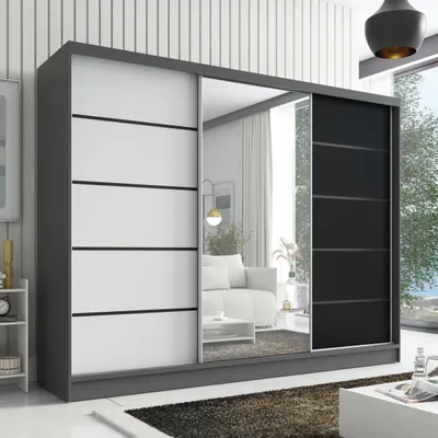 Produktbild von Schwebetürenschrank AURELIA 2 Schwebetürenschrank AURELIA 2 200 cm mit Spiegel, 3 Türen, 3 Schubladen