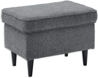 Produktbild von Oskar Fußhocker gepolstert, Anthrazit - Vintage Polsterhocker für Sessel, Couch und Sofa - 63 x 43 x 42 cm (B/H/T)