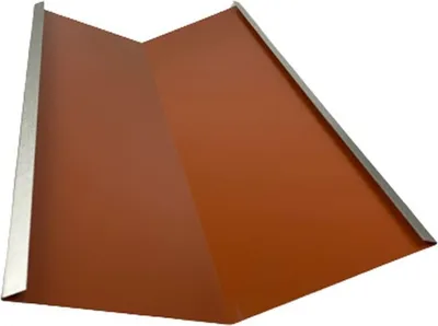 A folded metal sheet, likely for roofing or construction, is shown against a white background.