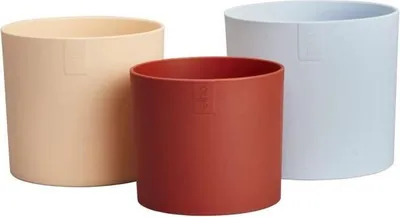 Image de Pot de Fleur Elho Lex Pott Set, 14 cm, Bleu Rose Orange, Intérieur, 100% Recyclé