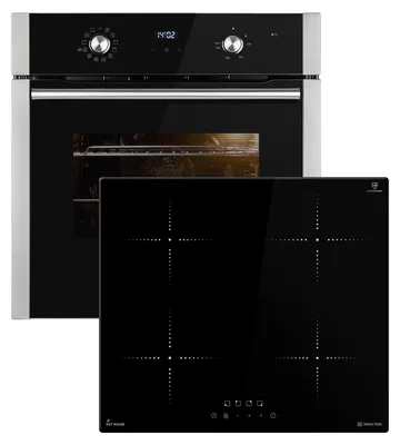 Produktbild von Autarkes Herdset: 60cm Einbaubackofen BO8810SS + 59cm Induktionskochfeld IH85900RL | Grill | Heißluft | Teleskopauszüge | Automatik-Timer | 2-fach Wärmeschutzverglasung | SET8810IH859RL
