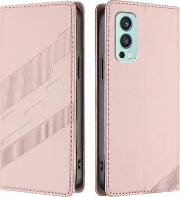 Produktbild von Hülle für OnePlus Nord 2, Kunstleder Brieftaschen Handyhülle mit Kartenfach und Standfunktion Pink