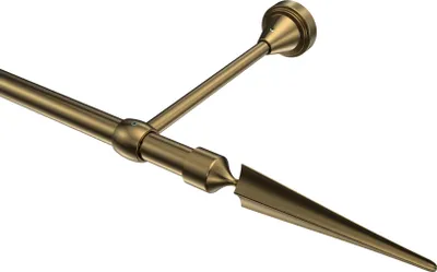 Produktbild von Interdeco Gardinenstange / Vorhangstange Messing Antik, Typ Primus Lorenzo (Speer), 16 mm Ø 1-läufig, 200 cm