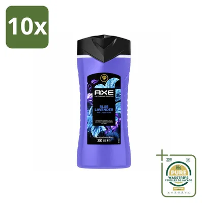 Imagen del producto de 10 unidades de gel de ducha AXE Blue Lavender, 300 ml cada uno, pack ahorro