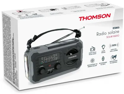 Produktbild von Thomson Notfallradio RT280 Solar Taschenlampe Powerbank grau TH390285