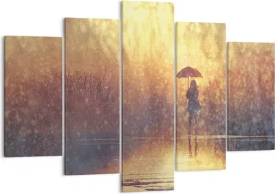 Produktbild von Bild auf Leinwand - Leinwandbild - Frau Regen - 150x100cm - Wand Bild - Wanddeko - Wandbilder - Leinwanddruck - Bilder - Kunstdruck - Wanddekoration - Leinwand bilder - Wandkunst - EA150x100-3755