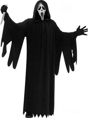 Produktbild von Scream Ghostface Horror Halloween Kostüm mit Maske - Horror Scary Halloween Kostüm Größe: M-L