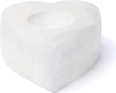 Produktbild von Selenit-Herz-Kerzenhalter – ±8 x 7 x 5 cm