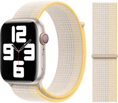Produktbild von Original Apple Sport Loop Armband 42/44/45mm MPLE3ZM/A Starlight