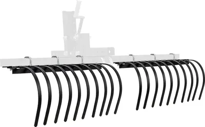 Image de Râteau à aiguilles de pin - Râteau traîné pour tracteur/ATV/UTV - Largeur de travail 122 cm - 17 dents en acier interchangeables - Usage intensif - Pour pierres, herbe, débris