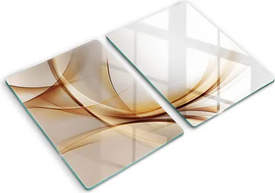 Produktbild von Glasschneideplatte - Herdabdeckplatte - 2x40x52 cm -Schneidebrett - Spritzschutz - Abstraktionsformen