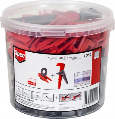 Productafbeelding van Tegeluitlijnsysteem: wiggen + clips + tang, 350 stuks