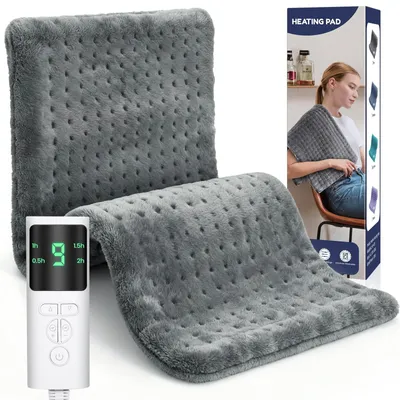 Productafbeelding van Warmtekussen elektrisch - Verwarmingskussen - Zacht flanel - 84 x 43 cm - Zwart