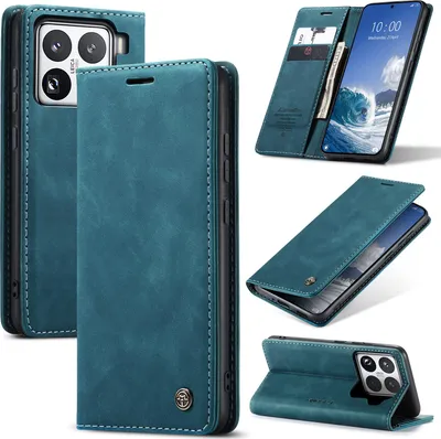 Obrázek produktu pro Pouzdro pro Xiaomi 15 Pro, RetroPolyuretanKožené Pouzdro s Funkcí Stojánku modrý
