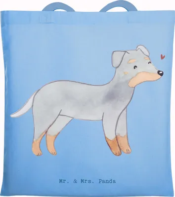 Produktbild von Mr. & Mrs. Panda Tote Bag Manchester Terrier Lebensretter - Sky Blue - Geschenk, Schultasche, dokumententasche, Uni Tasche, Laptoptasche