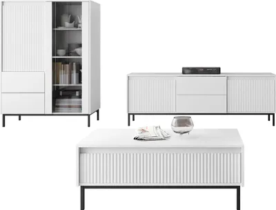 Produktbild von MIRJAN24 Wohnzimmer-Set Ozmi V, Wohnzimmer vom Hersteller (Farbe: Weiß)