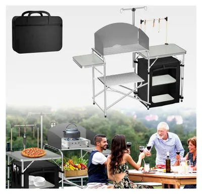 Produktbild von Faltbarer Campingschrank mit Alurahmen und Staufächern