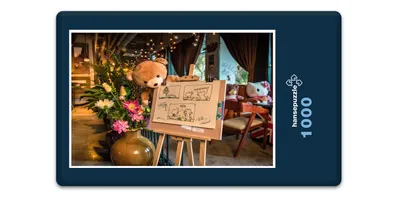 Produktbild von hansepuzzle 16534 - Teddy-Bär Puzzle, 1000 Teile, Tierwelt, 60,0 x 46,0cm mit hochwertiger Aufbewahrung, Kartonbox und wiederverschließbarem Beutel