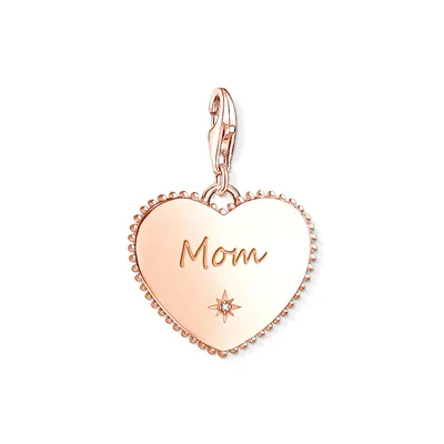 Immagine prodotto di Charm Club - Ciondolo a forma di cuore, con zirconi rosa, placcato in oro rosa, modello 1687-416-40, Thomas Sabo