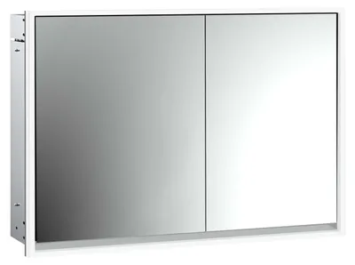 Produktbild von emco loft Lichtspiegelschrank, 1000mm, 2 Türen, Unterputzmodell, aluminium/spiegel, 979805117