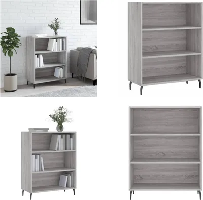 Produktbild von vidaXL Regalschrank Grau Sonoma 69,5x32,5x90 cm Holzwerkstoff - Regalschrank - Regalschränke - Aufbewahrungsschrank - Bücherregal