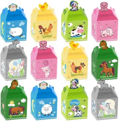 Productafbeelding van Geschenkzakjes met dierenprint, 10 stuks, geschikt voor verjaardagsfeestjes