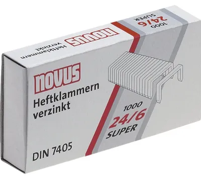 Produktbild von Novus 040-0026, Klammerpack, 6 mm, Befestigung, 1000 Heftklammern, Stahl, Edelstahl