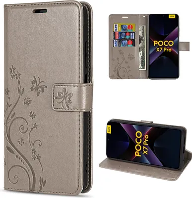 Produktbild von Hülle für Poco X7 Pro 5G Handy Tasche Handyhülle Wallet Case Flip Cover in Grau