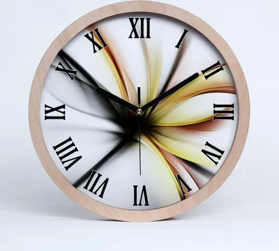 Produktbild von Holzuhr 30fi cm wanduhr - schwarze Spitzen - zusammenfassung Blume